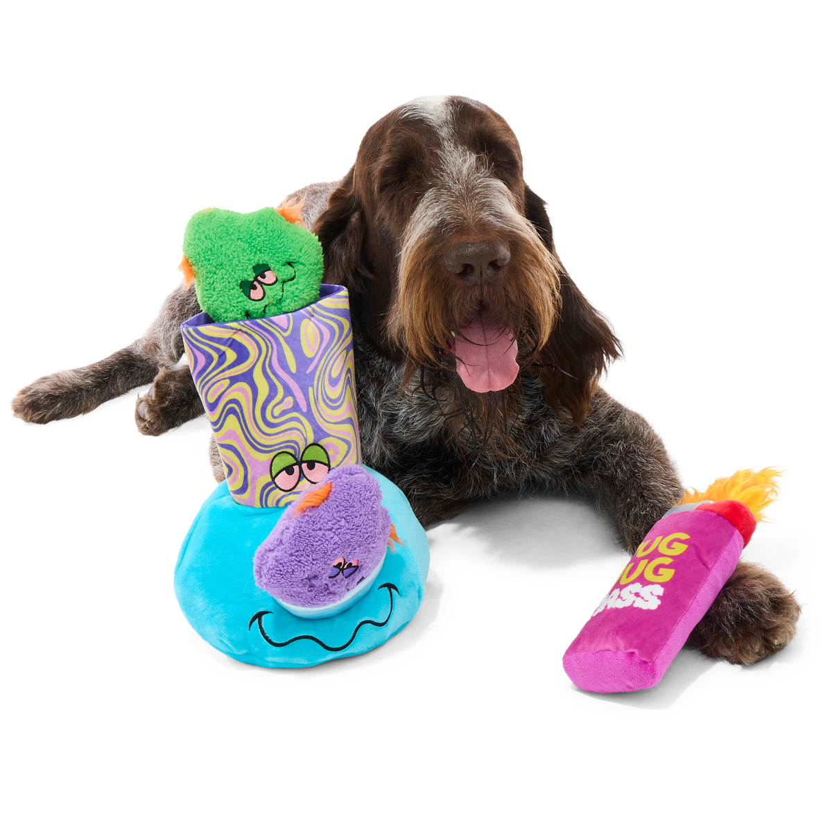 Pipe Dreams Plush Extra-Large + Multi-Part + Enrichment Dog Toy