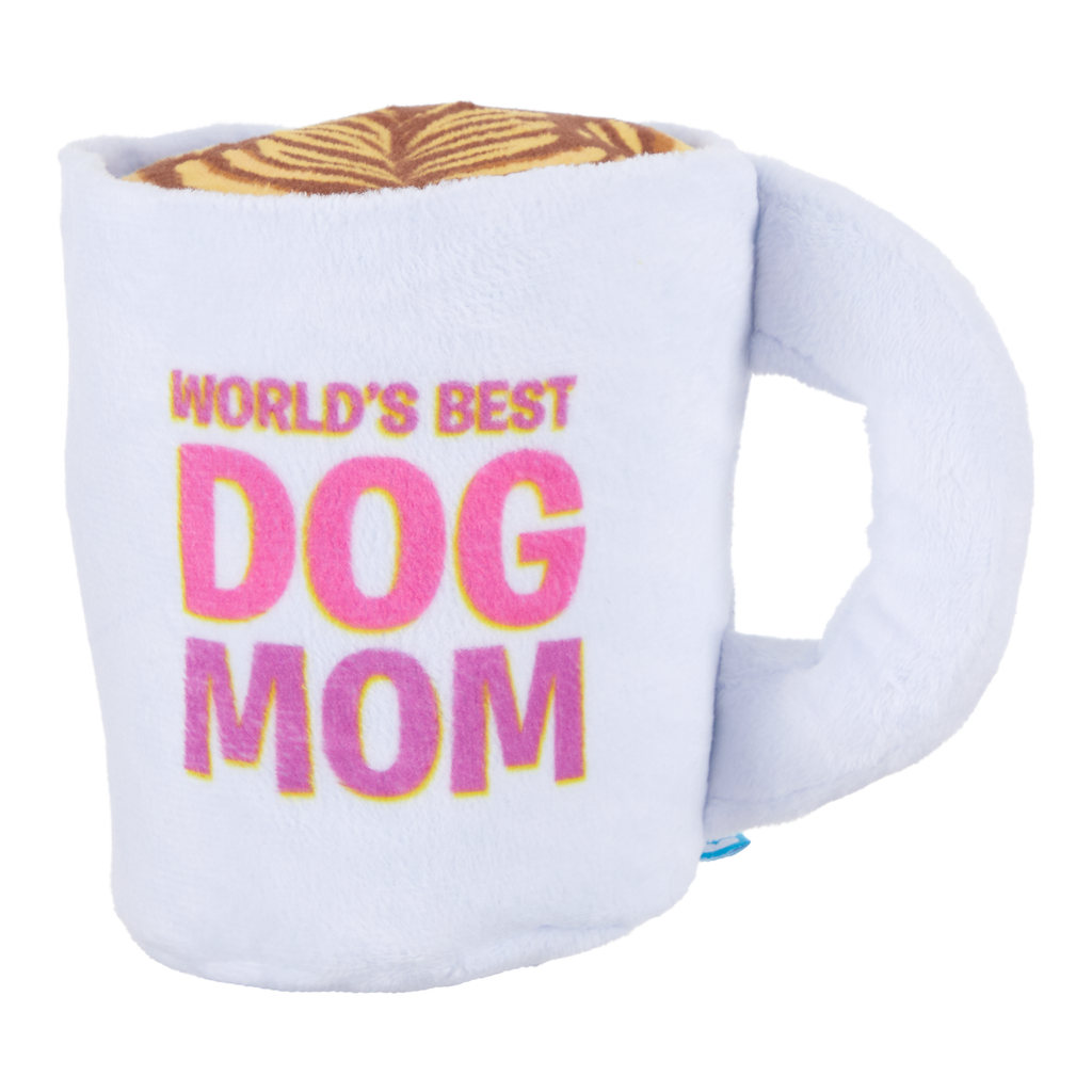 World's Best Dog Mom Mug Plush Tug Dog Toy