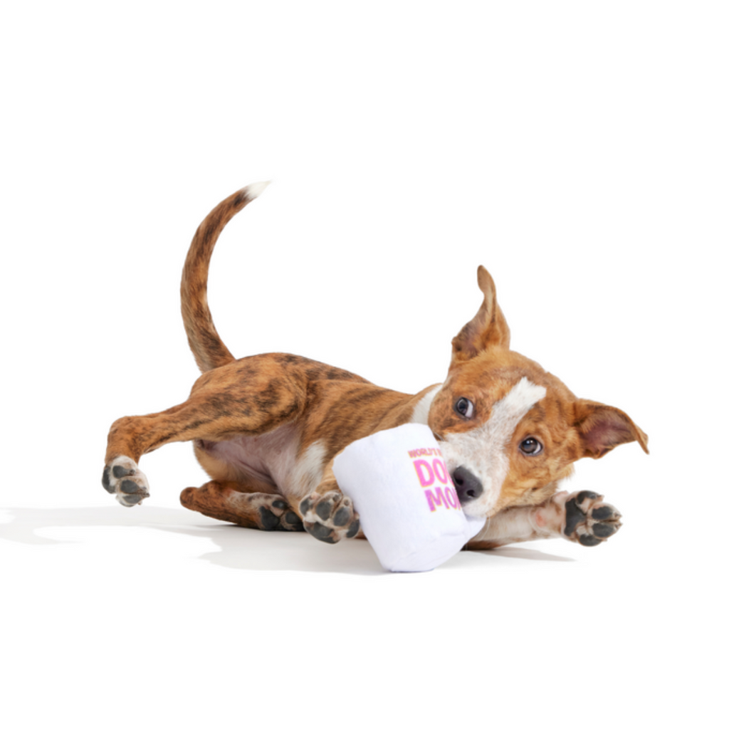 World's Best Dog Mom Mug Plush Tug Dog Toy