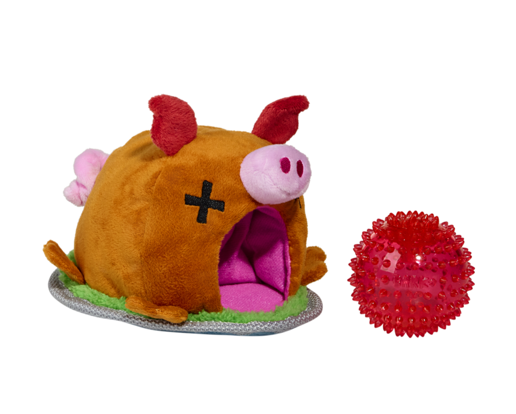Squeakling Pig Plush Multi-Part + Enrichment + Fetch Dog Toy