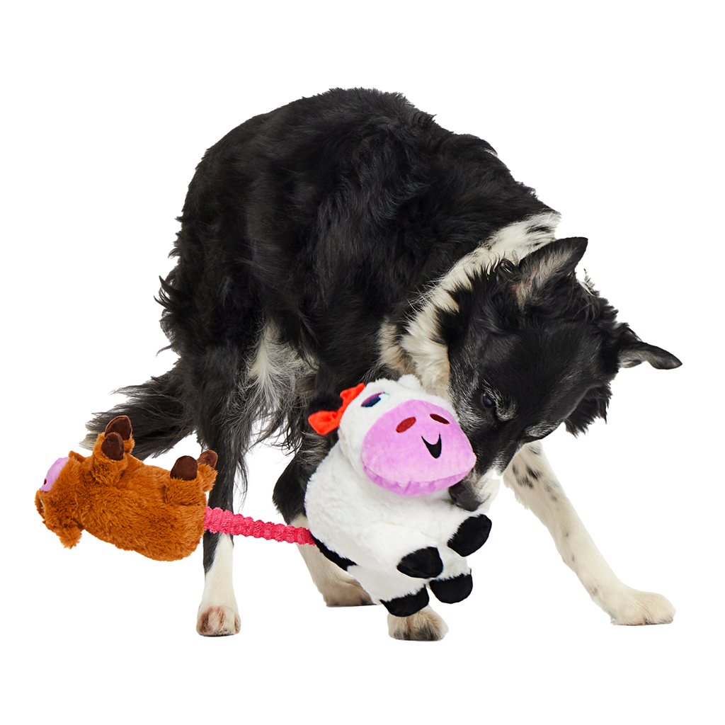 Bertha the Cow Plush Tug + Extra-Large Dog Toy